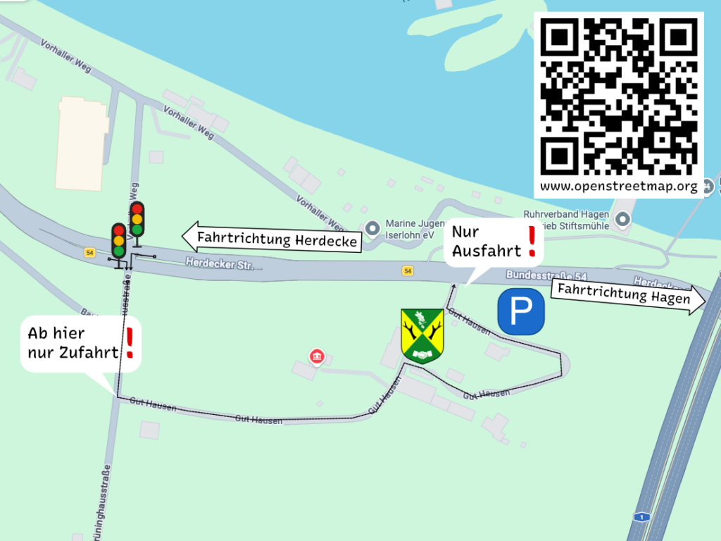 Anfahrtsskizze Gut Hausen, Hagen